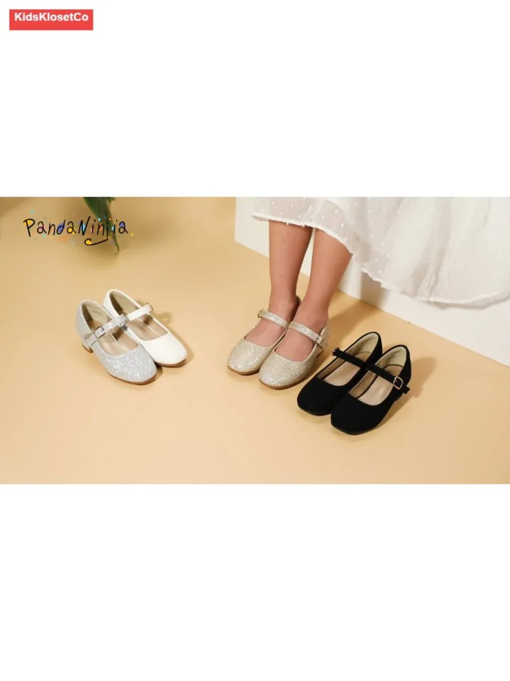 Girls Square Toe Chunky Low Mary Jane Pumps Hook Loop Strap Dress Shoes